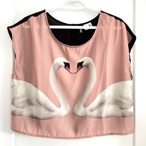 H&M Short Sleeve Blouse with Button Up Back Detail